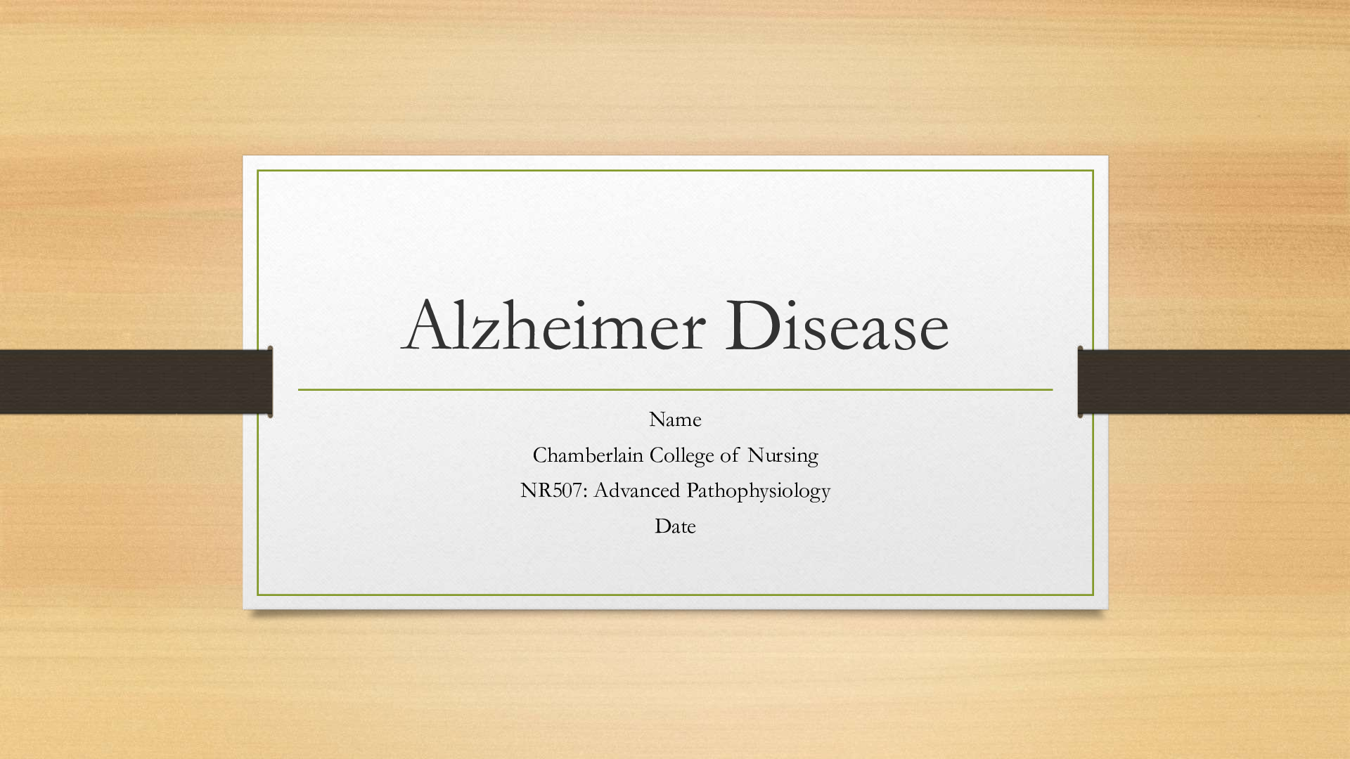Preview image for NR 507 Week 2 Assignment Disease Process Presentation:Alzheimer’s Disease